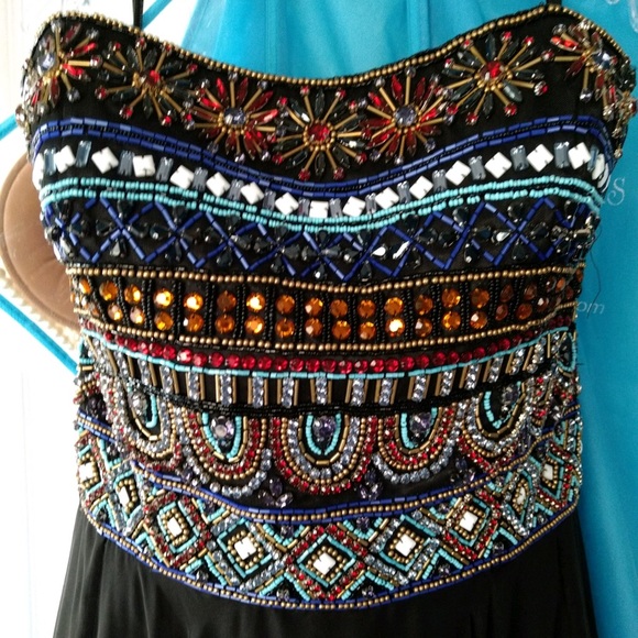 Sherri Hill strapless beaded dress - Picture 3 of 4